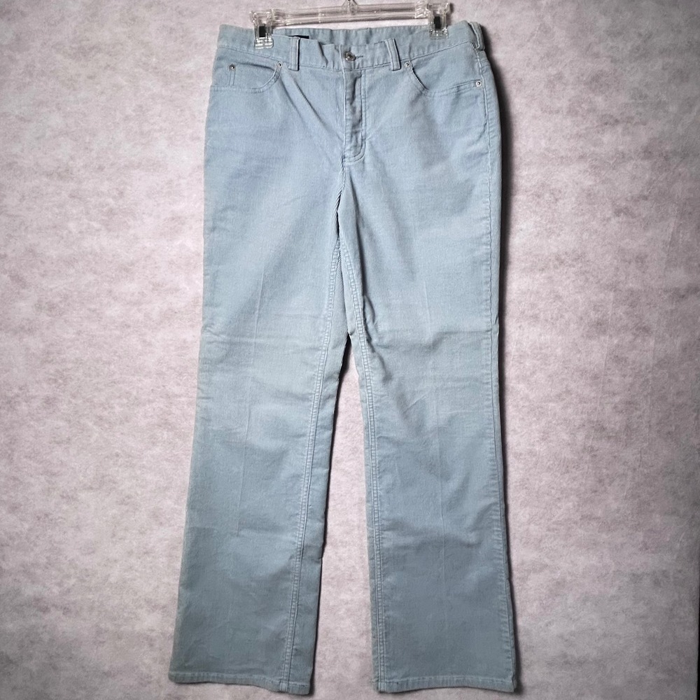 Lands End Women's Size 6 Light Blue Corduroy Pants Bootcut Stretch Cotton Lycra‎